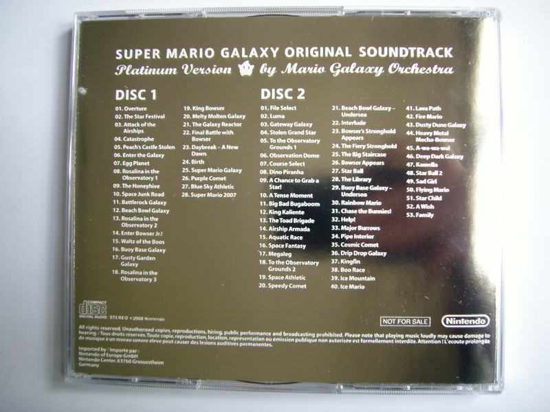 Super Mario Galaxy Original Soundtrack Platinum Edition - Club Nintendo