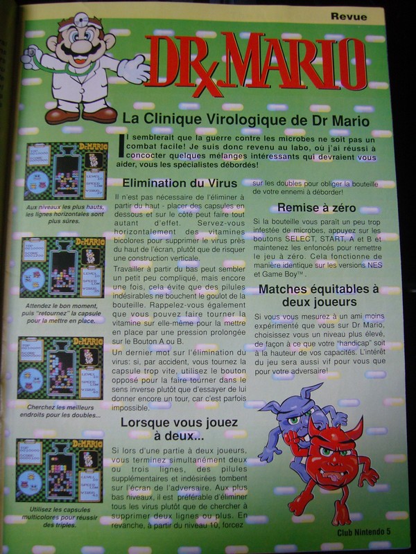 Dr. Mario - Extrait du magazine "Club Nintendo"