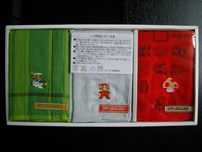 Mario 25th Anniversary Original Handkerchief Set Club Nintendo Japon 2010