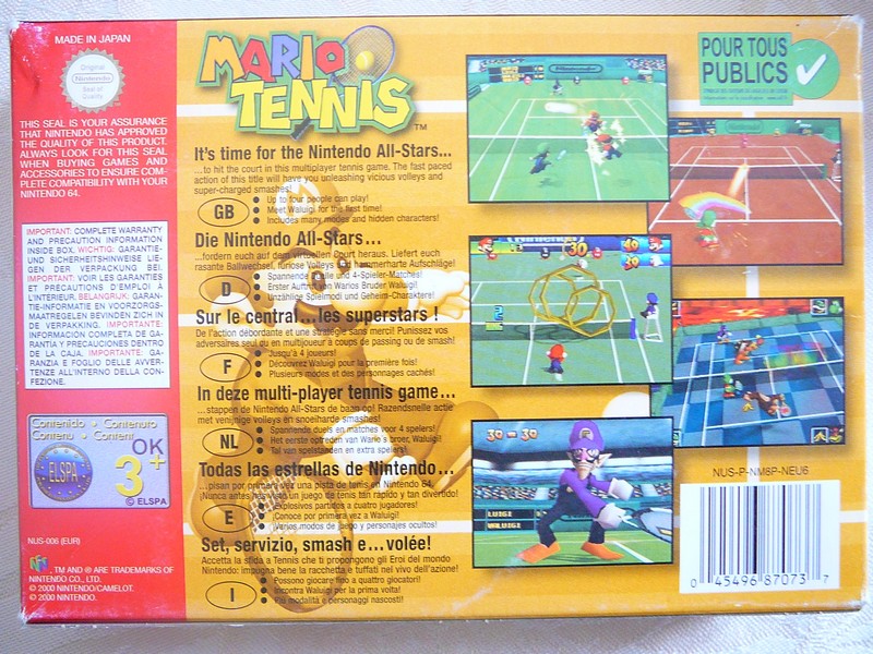 Boîte Mario Tennis